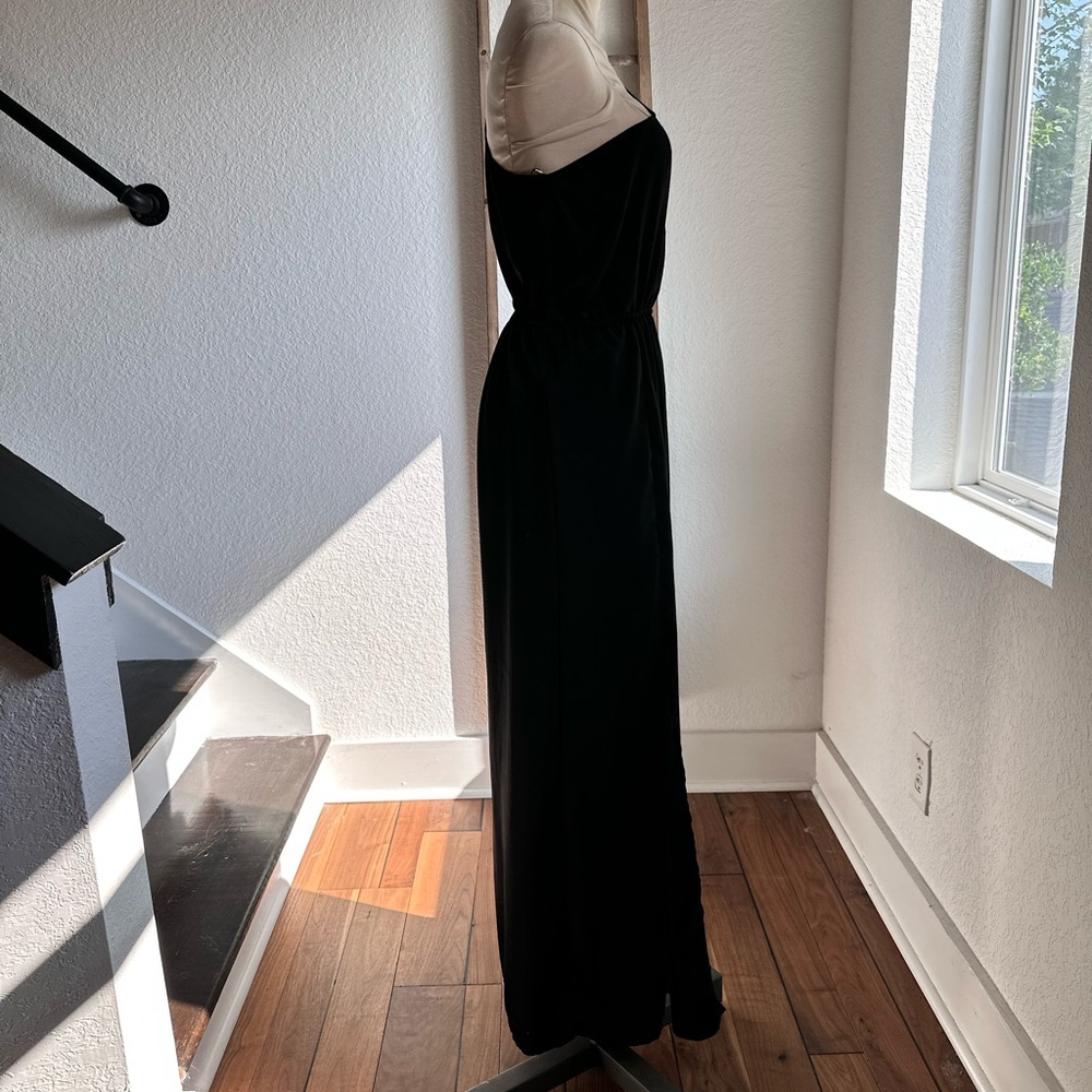 Gilli Solid Black One Shoulder Front Split Maxi D… - image 6